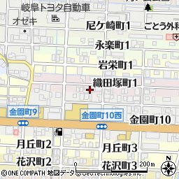 岐阜県岐阜市織田塚町1丁目9周辺の地図