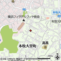 神奈川県横浜市中区本牧大里町周辺の地図