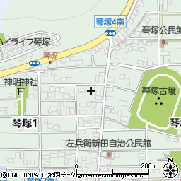 岐阜県岐阜市琴塚周辺の地図