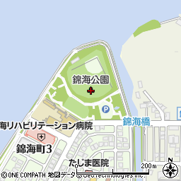 錦海公園周辺の地図