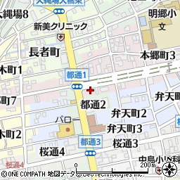 岐阜都通郵便局周辺の地図