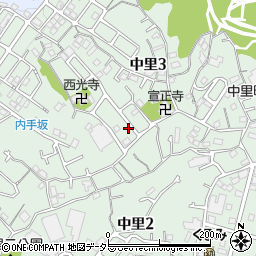 神奈川県横浜市南区中里周辺の地図