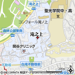 神奈川県横浜市中区滝之上周辺の地図