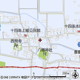 岐阜県本巣市十四条周辺の地図