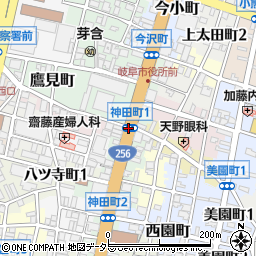 岐阜市役所前周辺の地図
