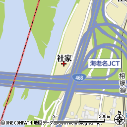 神奈川県海老名市社家周辺の地図