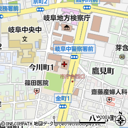 岐阜市役所　中央青少年会館周辺の地図