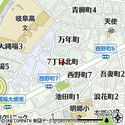 岐阜県岐阜市西野町（７丁目北町）周辺の地図