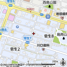 銀座に志かわ　岐阜菅生店周辺の地図
