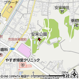 安来公園周辺の地図