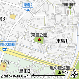 東島公園トイレ周辺の地図