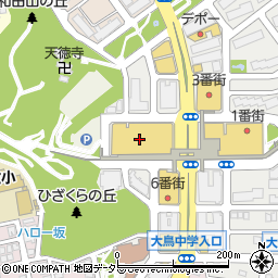 ペットの専門店コジマベイタウン横浜本牧店周辺の地図