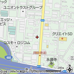 神奈川県厚木市岡田3丁目1周辺の地図