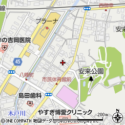 島根県安来市安来町八幡町1350-9周辺の地図