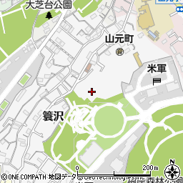 神奈川県横浜市中区簑沢周辺の地図