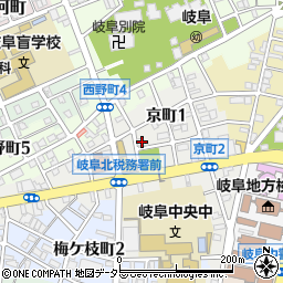 岐阜市役所　盲人ホーム白杖園周辺の地図