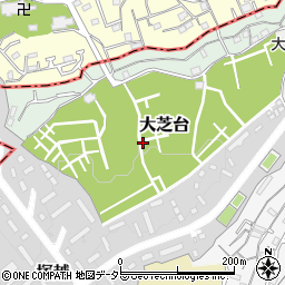 神奈川県横浜市中区大芝台周辺の地図