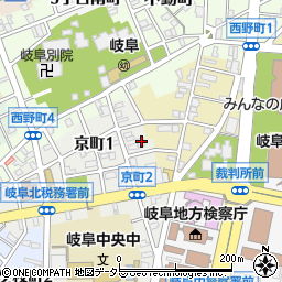 岐阜県岐阜市京町1丁目18周辺の地図