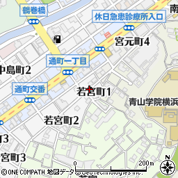 神奈川県横浜市南区若宮町1丁目周辺の地図
