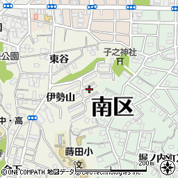 神奈川県横浜市南区蒔田町伊勢山周辺の地図