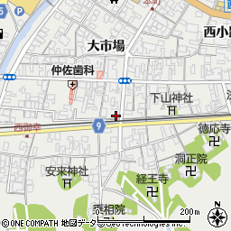 島根県安来市安来町大市場1564周辺の地図