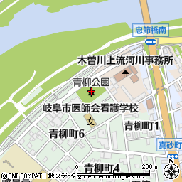 青柳公園トイレ周辺の地図