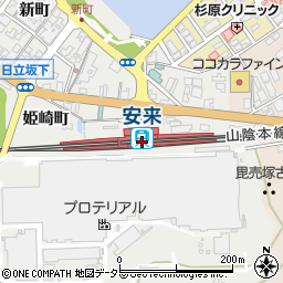 島根県安来市周辺の地図