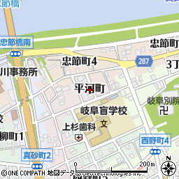 岐阜県岐阜市平河町周辺の地図