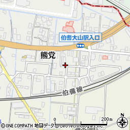 鳥取県米子市熊党周辺の地図