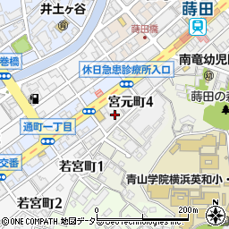 神奈川県横浜市南区宮元町4丁目95周辺の地図