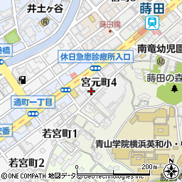 神奈川県横浜市南区宮元町4丁目96周辺の地図