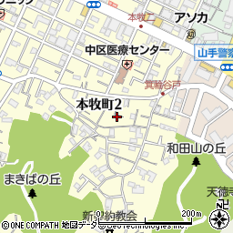 神奈川県横浜市中区本牧町周辺の地図