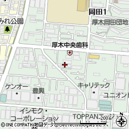 神奈川県厚木市岡田2丁目10周辺の地図
