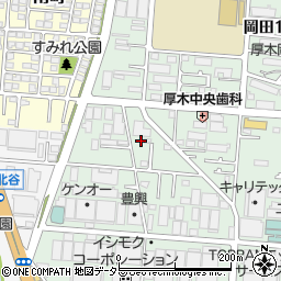 神奈川県厚木市岡田2丁目12-33周辺の地図