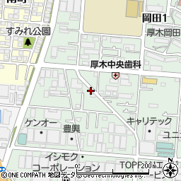 神奈川県厚木市岡田2丁目12周辺の地図