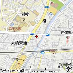 島根県安来市安来町（大橋東通）周辺の地図