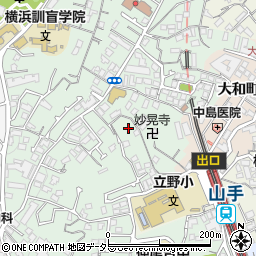 神奈川県横浜市中区竹之丸62周辺の地図