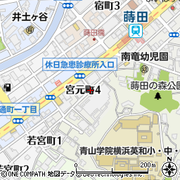 神奈川県横浜市南区宮元町4丁目周辺の地図