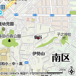 神奈川県横浜市南区蒔田町東谷周辺の地図