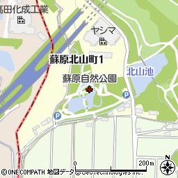 蘇原自然公園周辺の地図