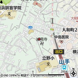 神奈川県横浜市中区竹之丸66周辺の地図