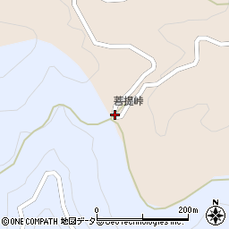 菩提峠周辺の地図