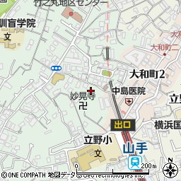 神奈川県横浜市中区竹之丸68周辺の地図