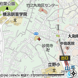神奈川県横浜市中区竹之丸周辺の地図