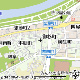 岐阜県岐阜市御杉町33周辺の地図