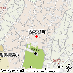 神奈川県横浜市中区西之谷町周辺の地図