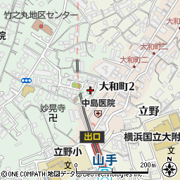 神奈川県横浜市中区竹之丸46周辺の地図