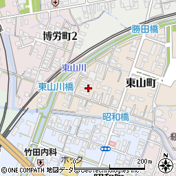 鳥取県米子市東山町周辺の地図
