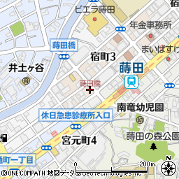 蒔田橋周辺の地図