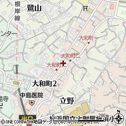 神奈川県横浜市中区大和町周辺の地図